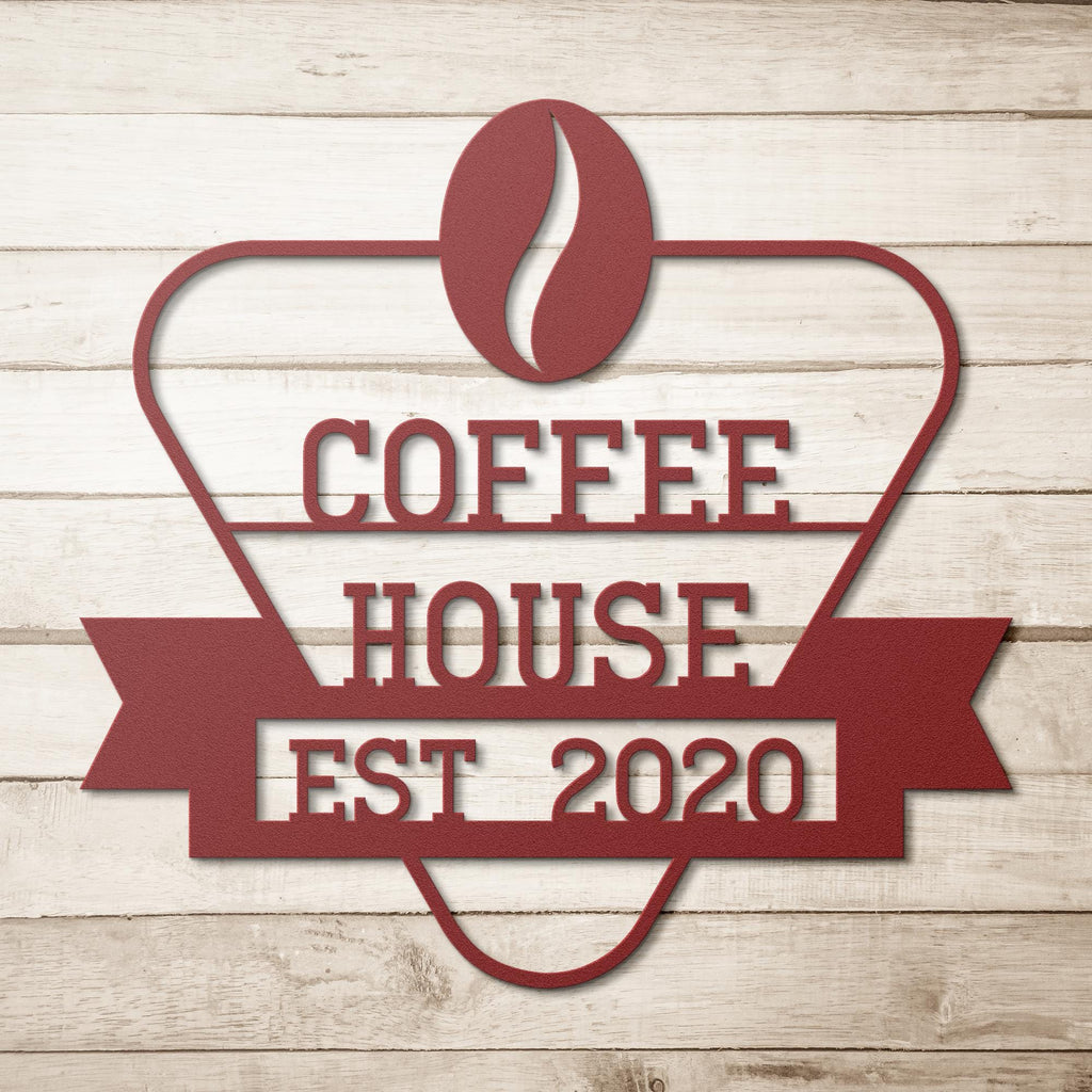 Custom Metal Coffee Shop Logo Sign: Personalized Business Decor