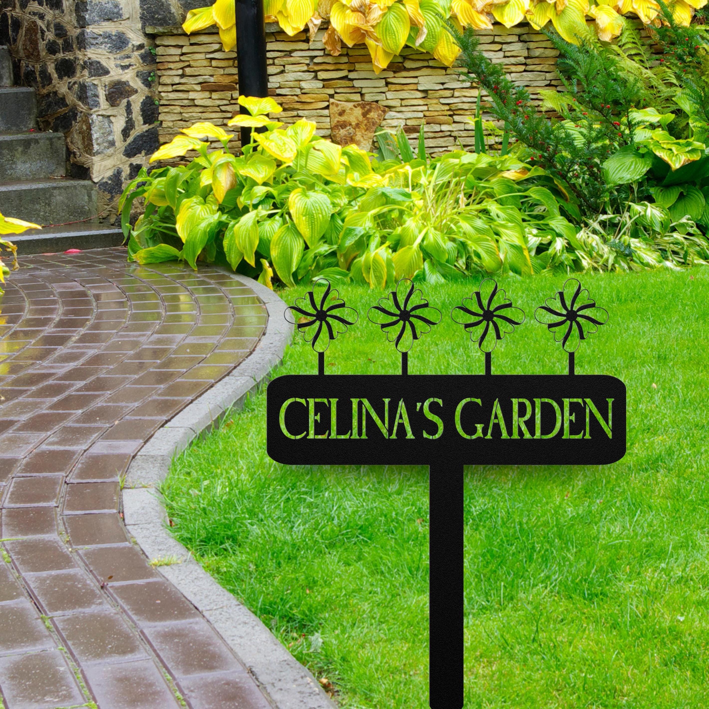 Custom Metal Garden Sign: Paper Windmills, Personalized Decor