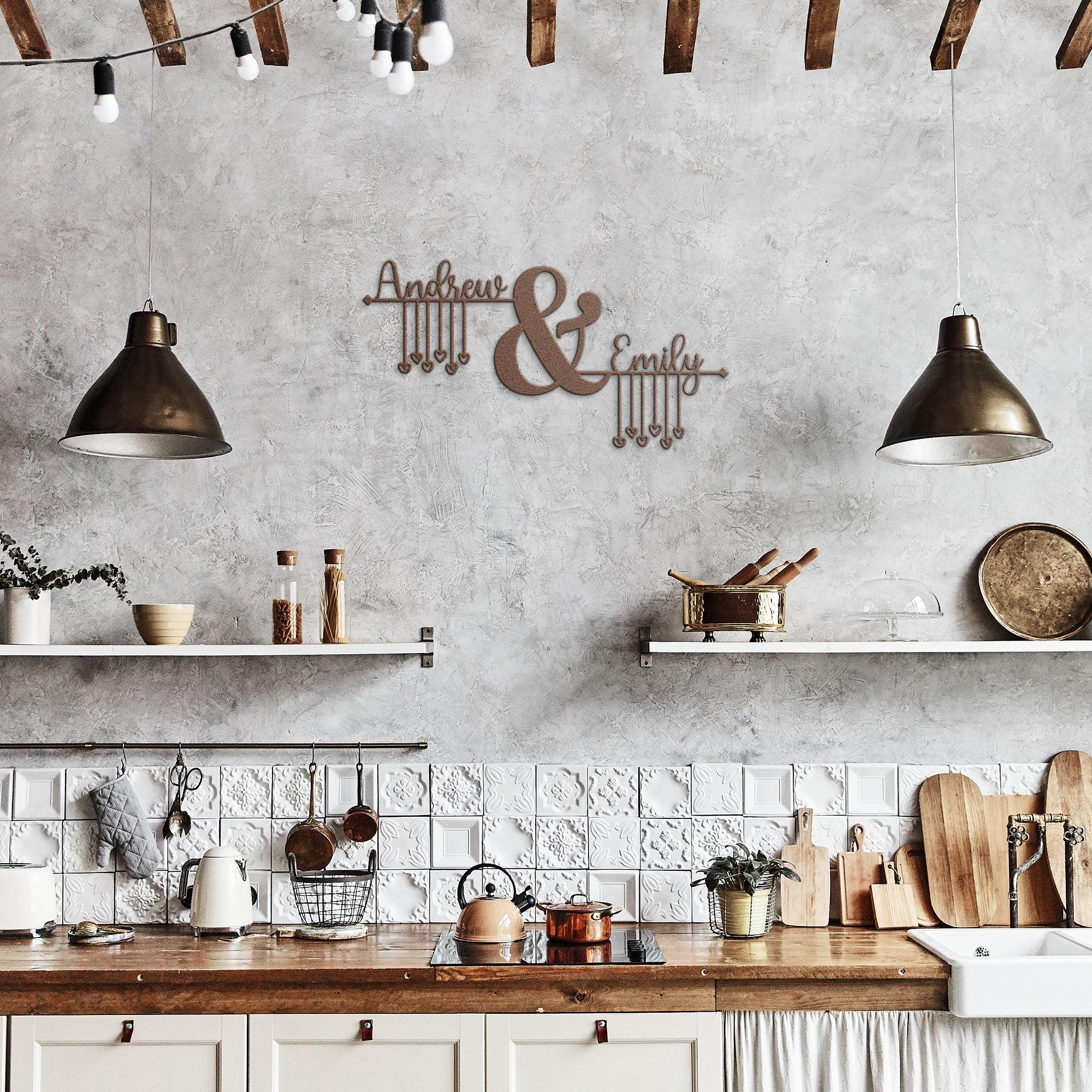 Custom Couple Name Metal Sign: Heart Anniversary Gift