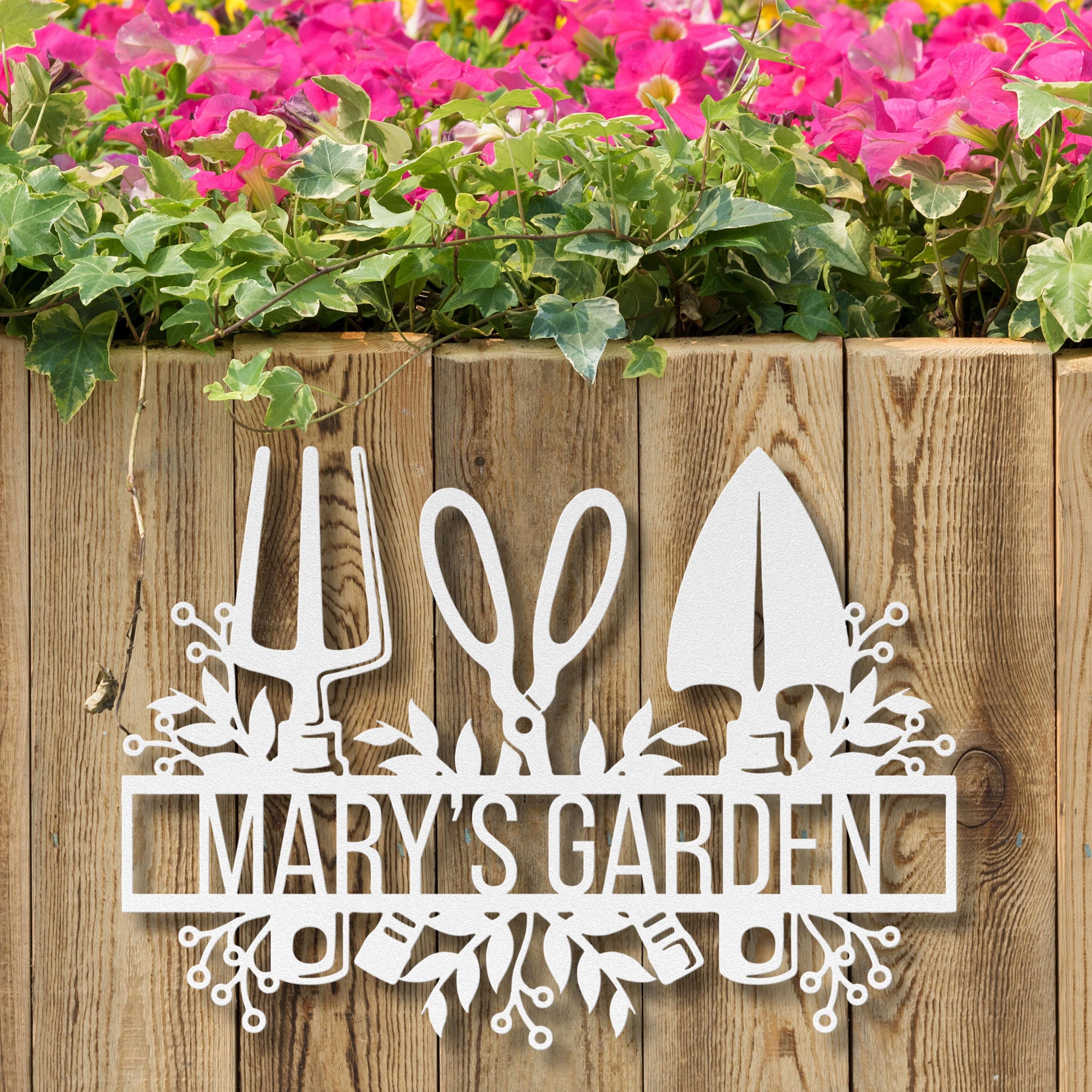 Custom Garden Tools Metal Sign, Personalized Gardener Gift