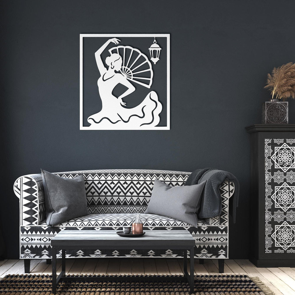 Flamenco Dancer Metal Art, Spanish Silhouette Wall Hanging