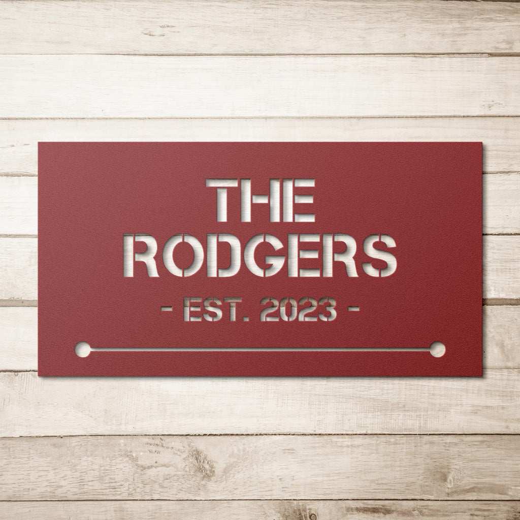 Personalized Family Metal Name Sign: Custom Steel Wall Art