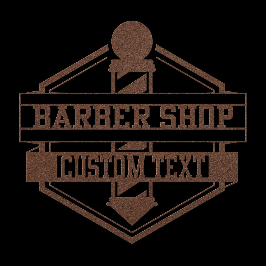 Custom Barbershop Metal Logo Sign: Barber Pole Decor