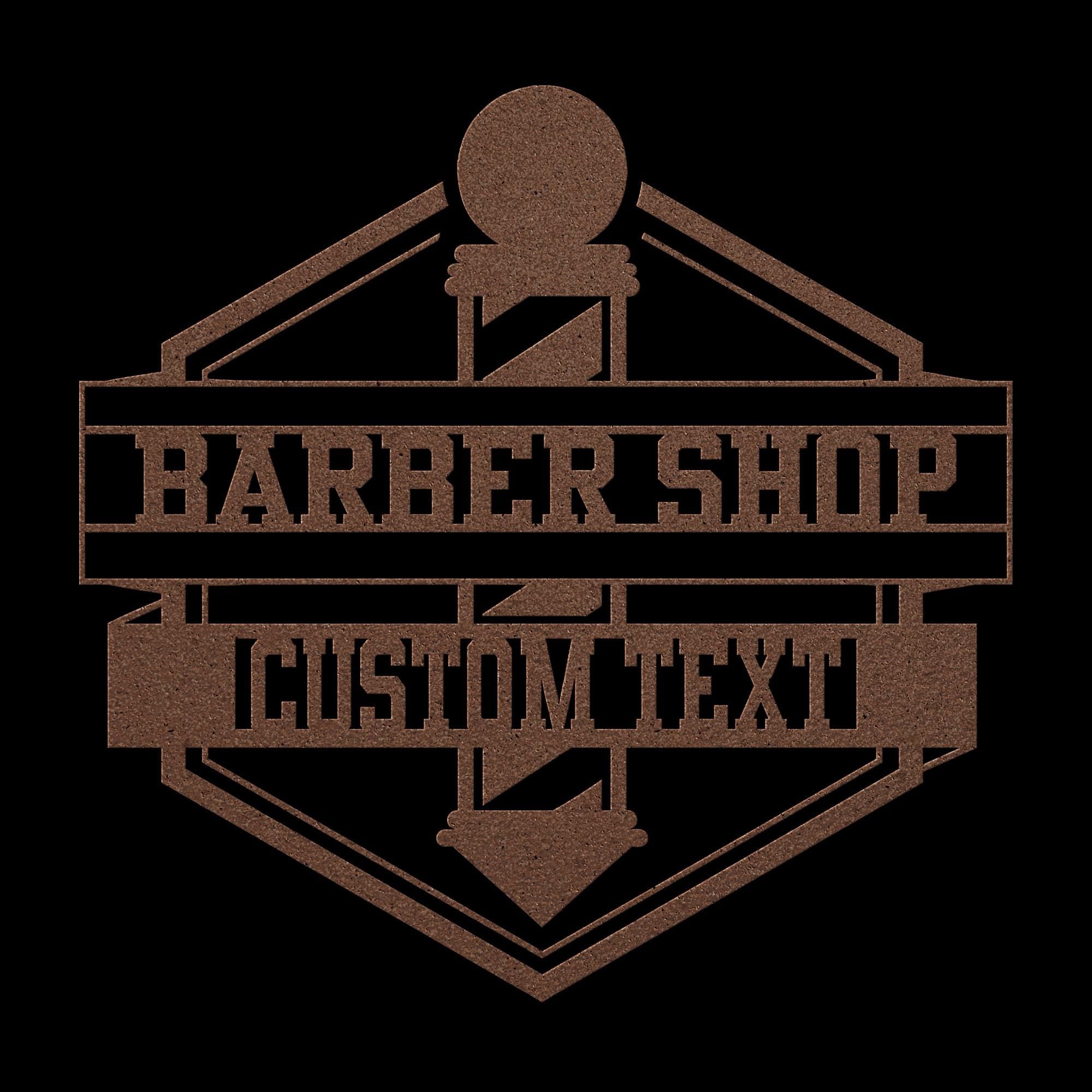 Custom Barbershop Metal Logo Sign: Barber Pole Decor
