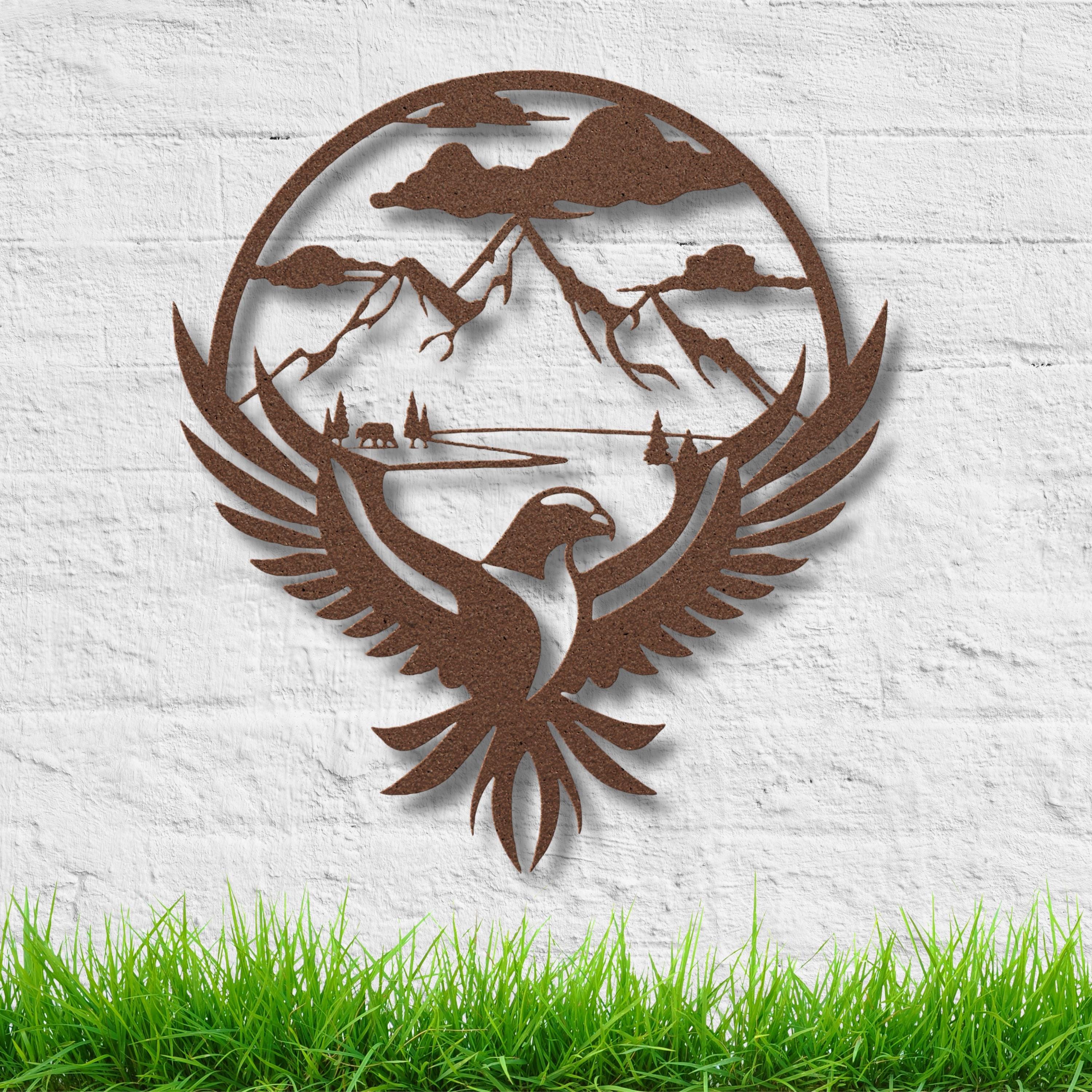 Eagle Mountain Metal Wall Art, Rustic Wildlife Decor