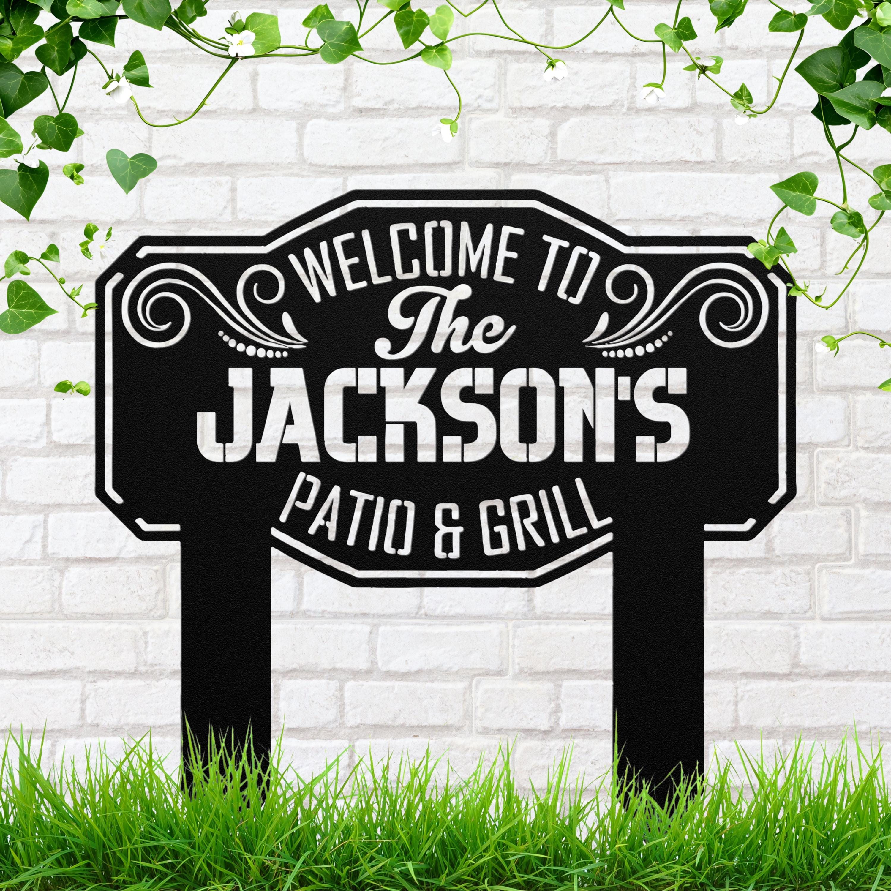 Personalized Patio Sign - Custom Backyard Barbecue Sign | Durable Steel Plaque