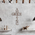 Grace Cross, Christian Metal Wall Art, Faith Based Home Decor