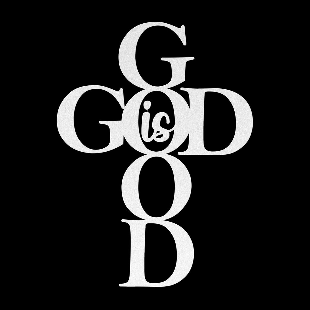 God Is Good Cross: Metal Christian Wall Art Decor