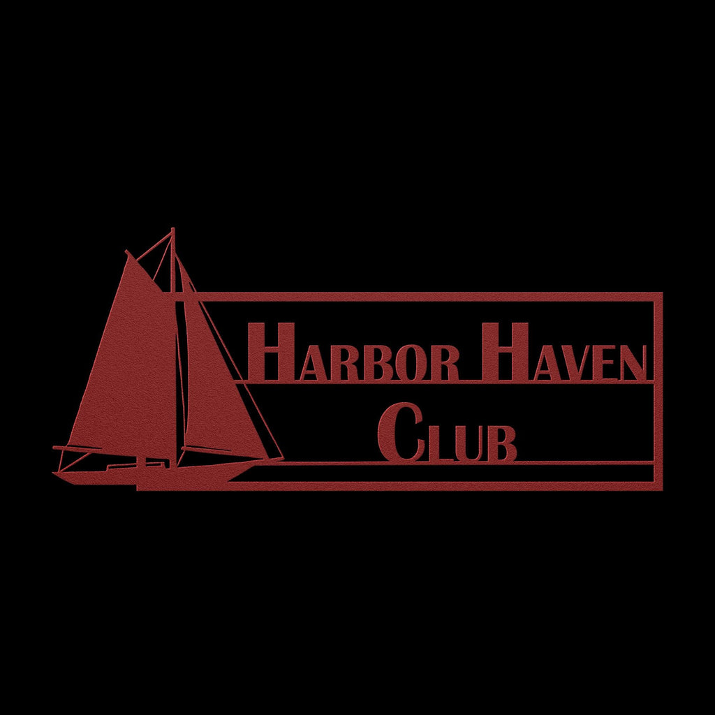 Yacht Club Metal Sign: Custom Nautical Business Logo Decor