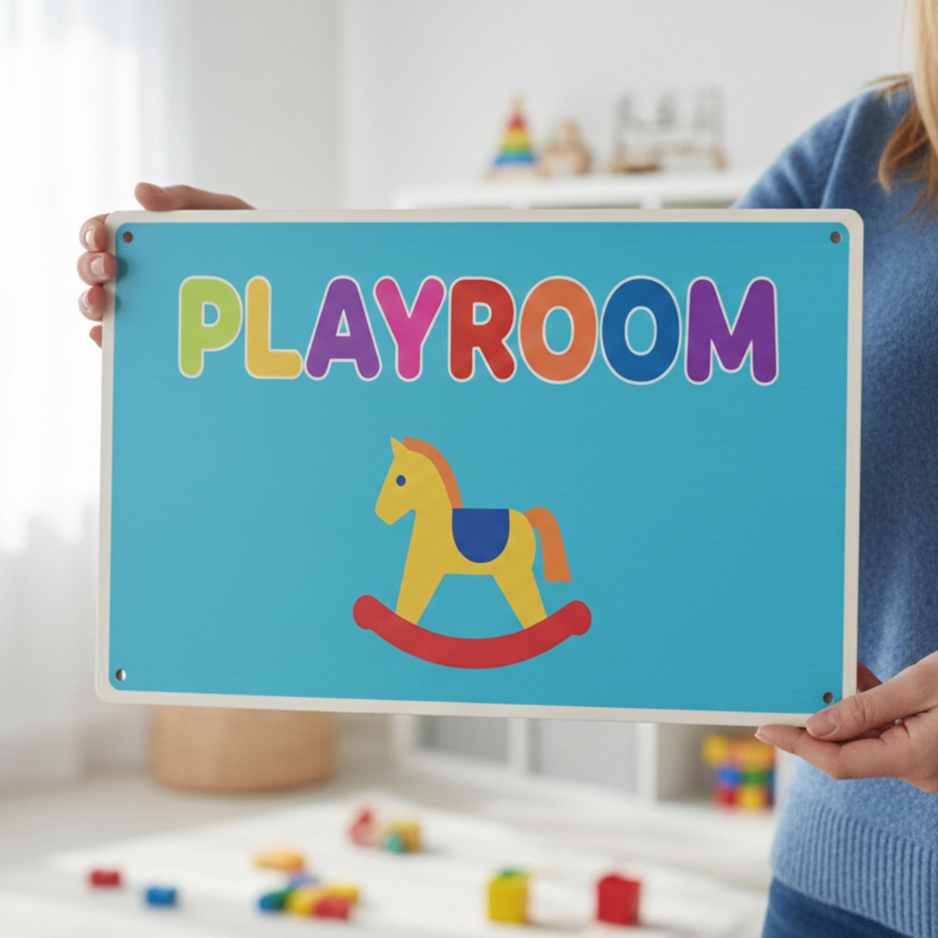 Playroom Metal Sign, Kids Room Decor, Colorful Nursery Wall Art, Children's Play Area Gift
