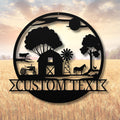 Custom Farm Metal Sign | Personalized Barn & Tractor Monogram Art | Farmhouse Wall Decor | Ranch Name Sign