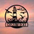 Personalized Lighthouse Metal Sign, Coastal Nautical Decor