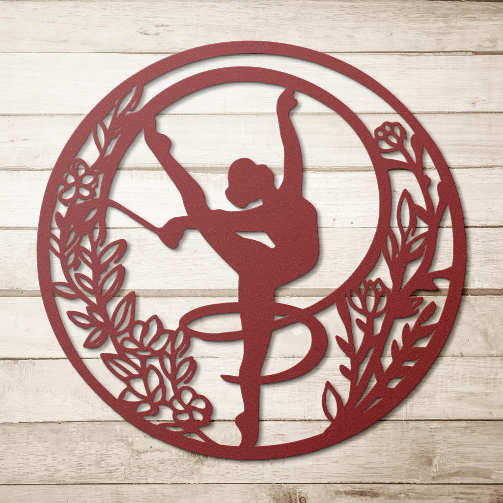 Rhythmic Gymnastics Wall Art – Dancer Silhouette Sign | Metal Dance Decor