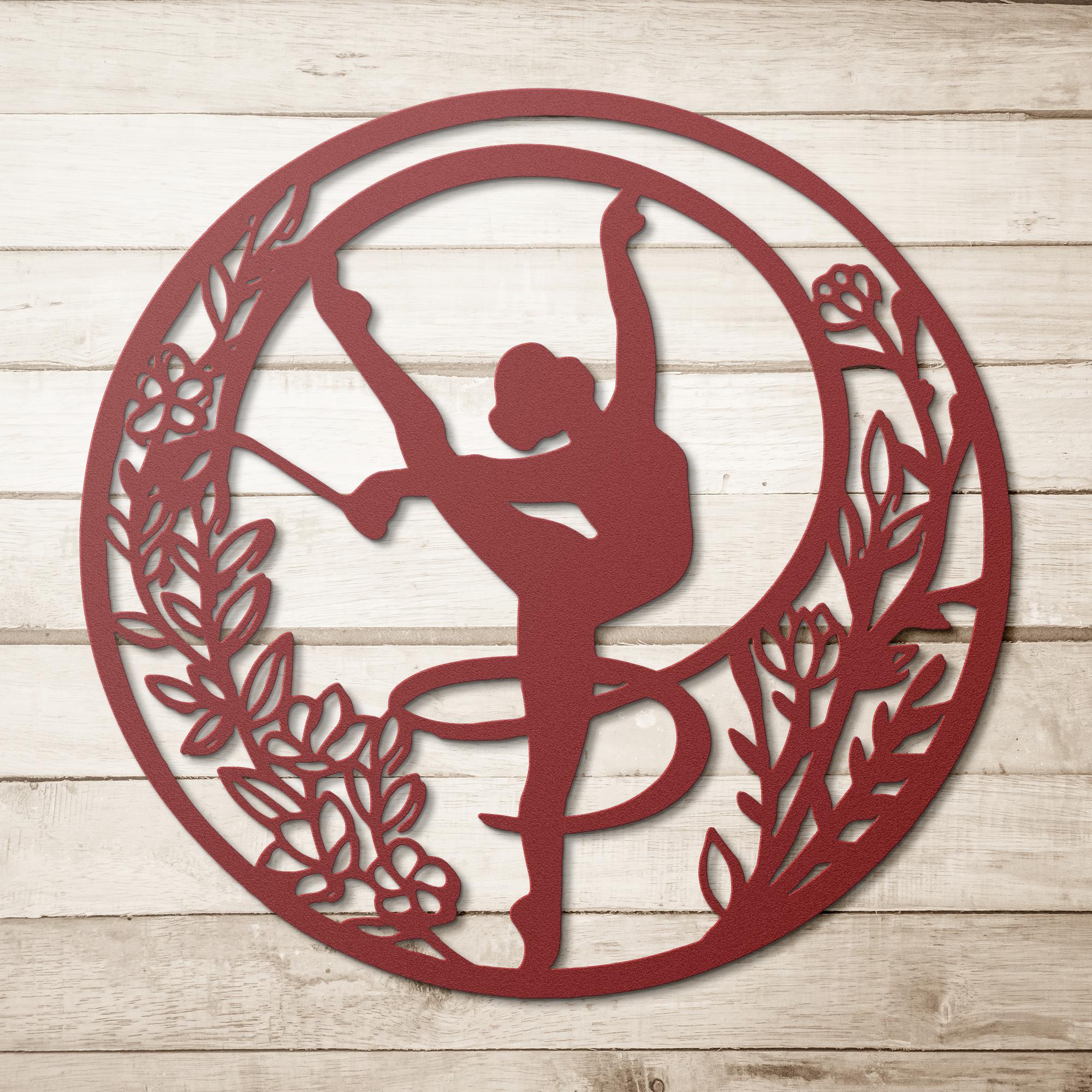 Rhythmic Gymnastics Wall Art – Dancer Silhouette Sign | Metal Dance Decor