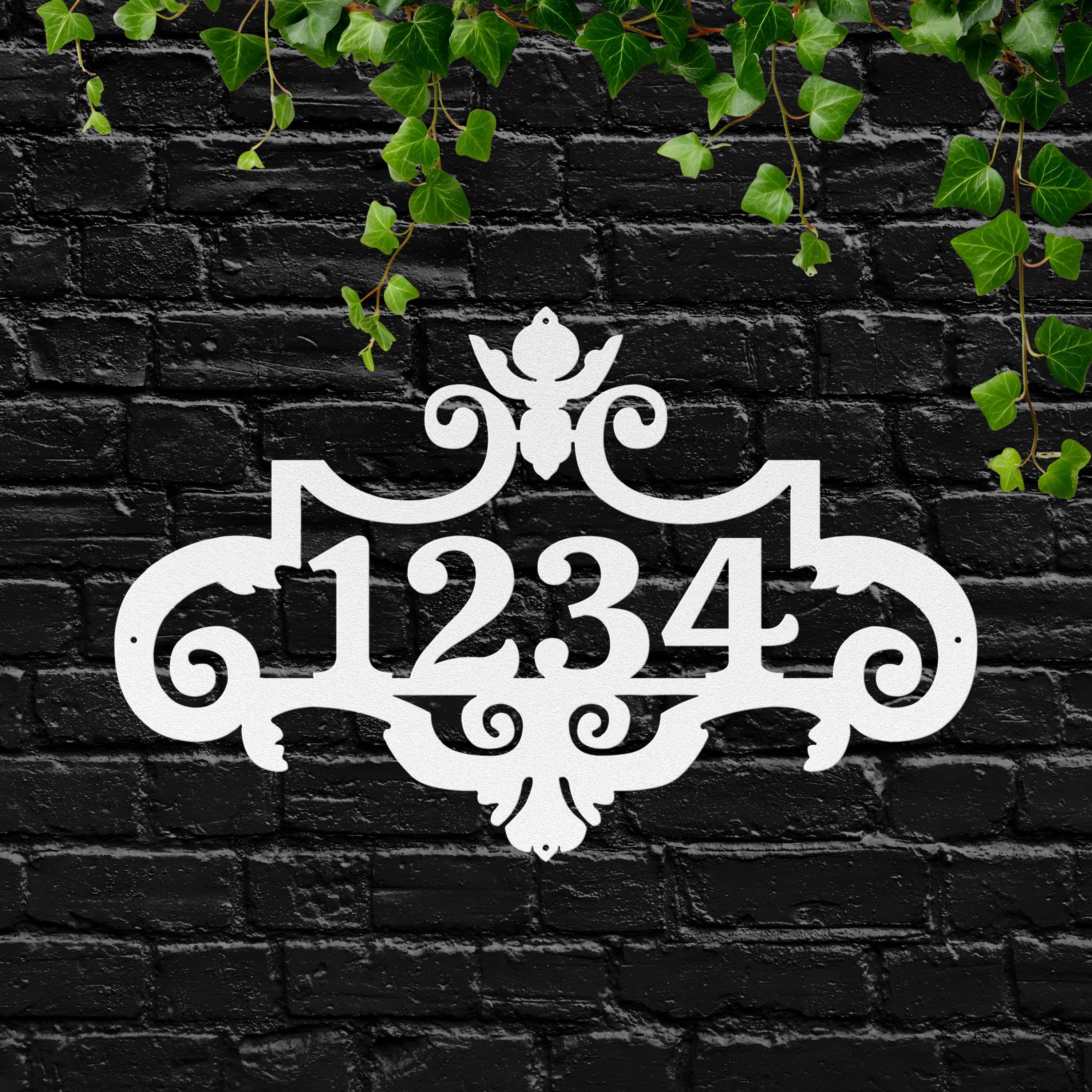 Custom Metal House Number Sign, Victorian Address Plaque