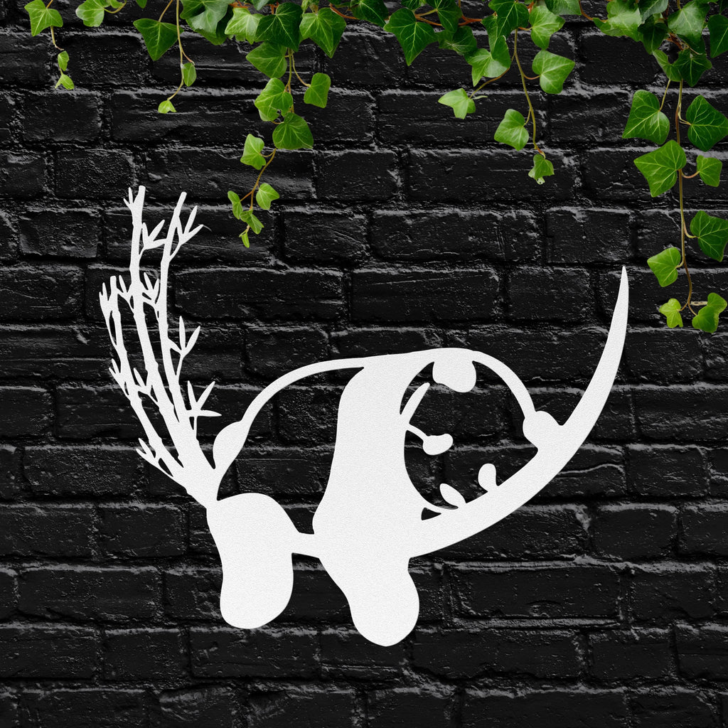 Cute Panda Metal Wall Art, Minimalist Animal Sign, Bamboo Bear Silhouette Decor, Kids Room Nursery Wall Hanging, Unique Bear Lover Gift