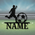 Custom Soccer Player Metal Sign, Personalized Boy Room Decor