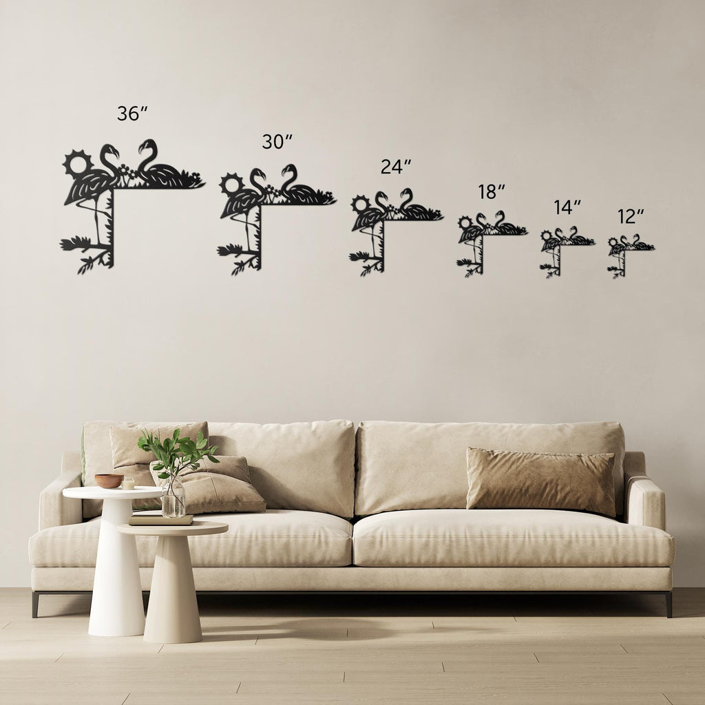 Flamingo Metal Door Corner Sign, Tropical Bird Decor, Summer Wall Art, Pink Flamingo