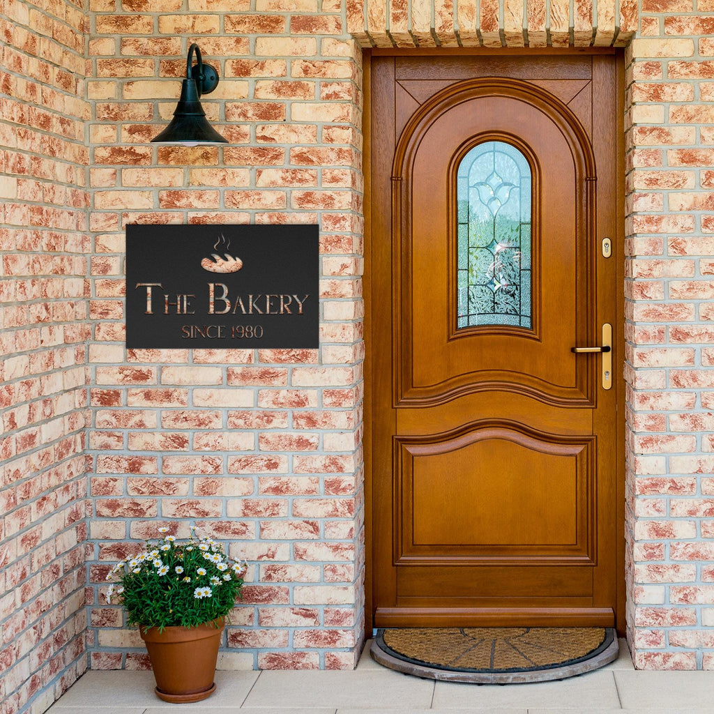 Custom Metal Bakery Logo Sign: Bread Design Business Decor