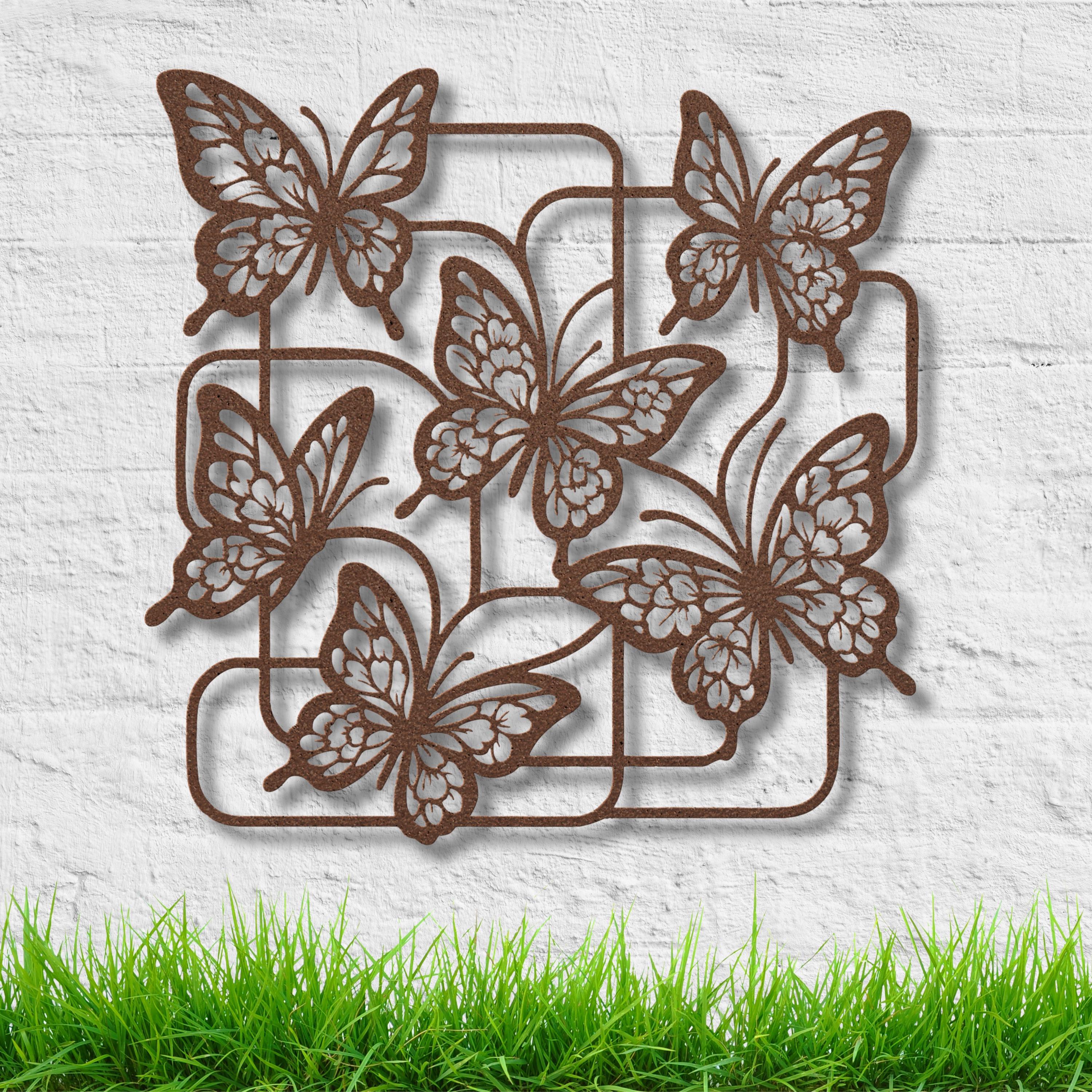 Butterfly Metal Wall Art - Intricate Die Cut Metal Sign | Spring Home Decor