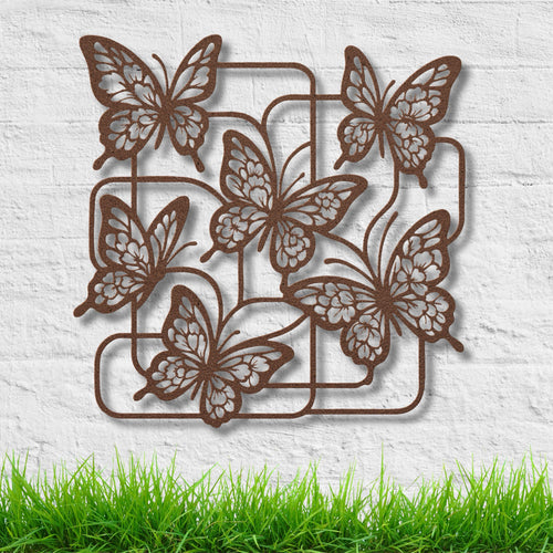 Butterfly Metal Wall Art - Intricate Die Cut Metal Sign | Spring Home Decor