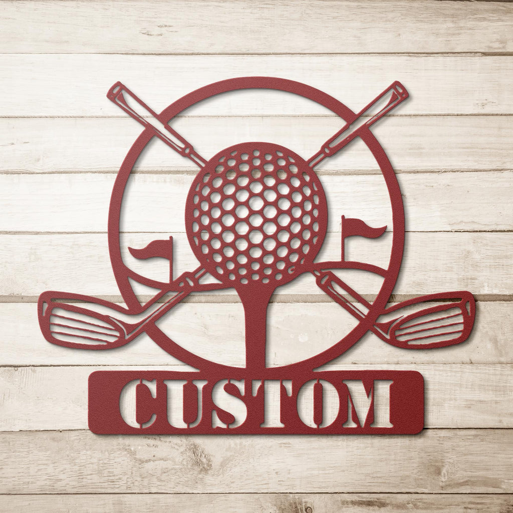 Personalized Golf Metal Sign, Golfer Man Cave Decor