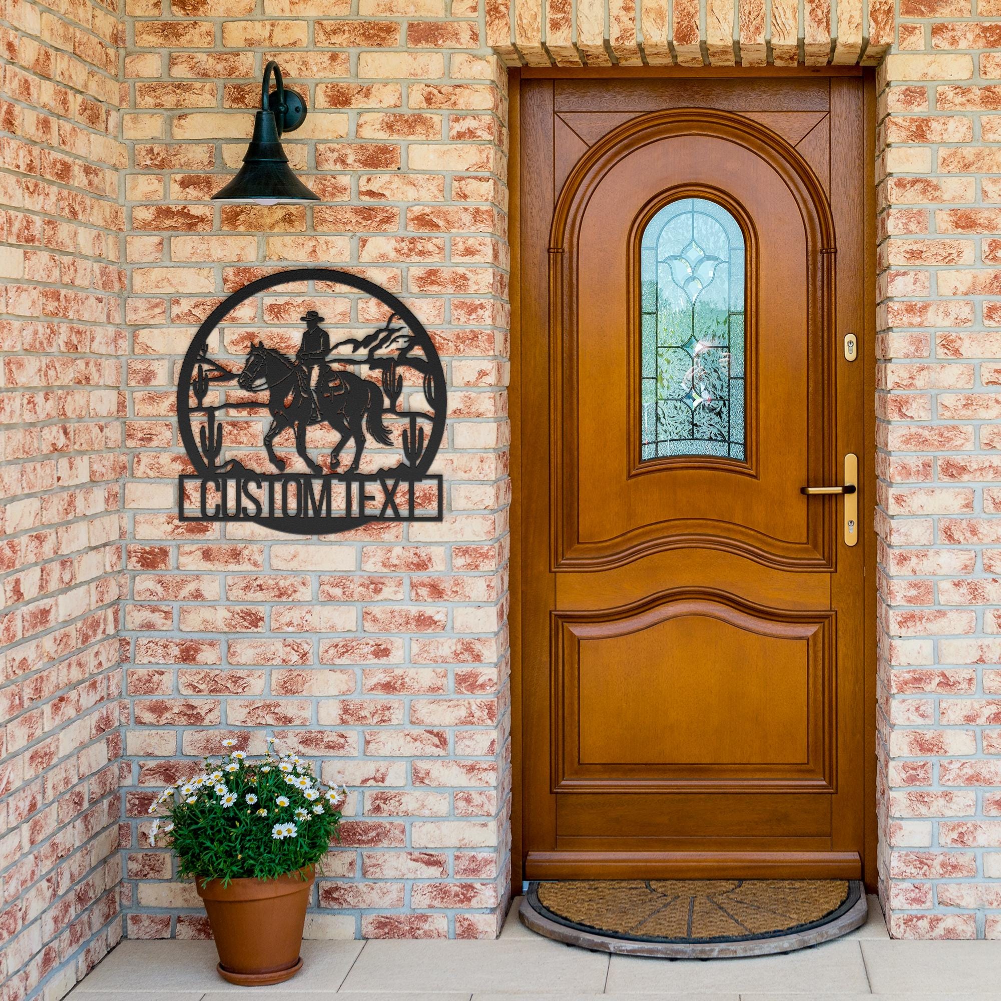Custom Cowboy Metal Sign, Western Ranch Decor, Horseback Riding Art