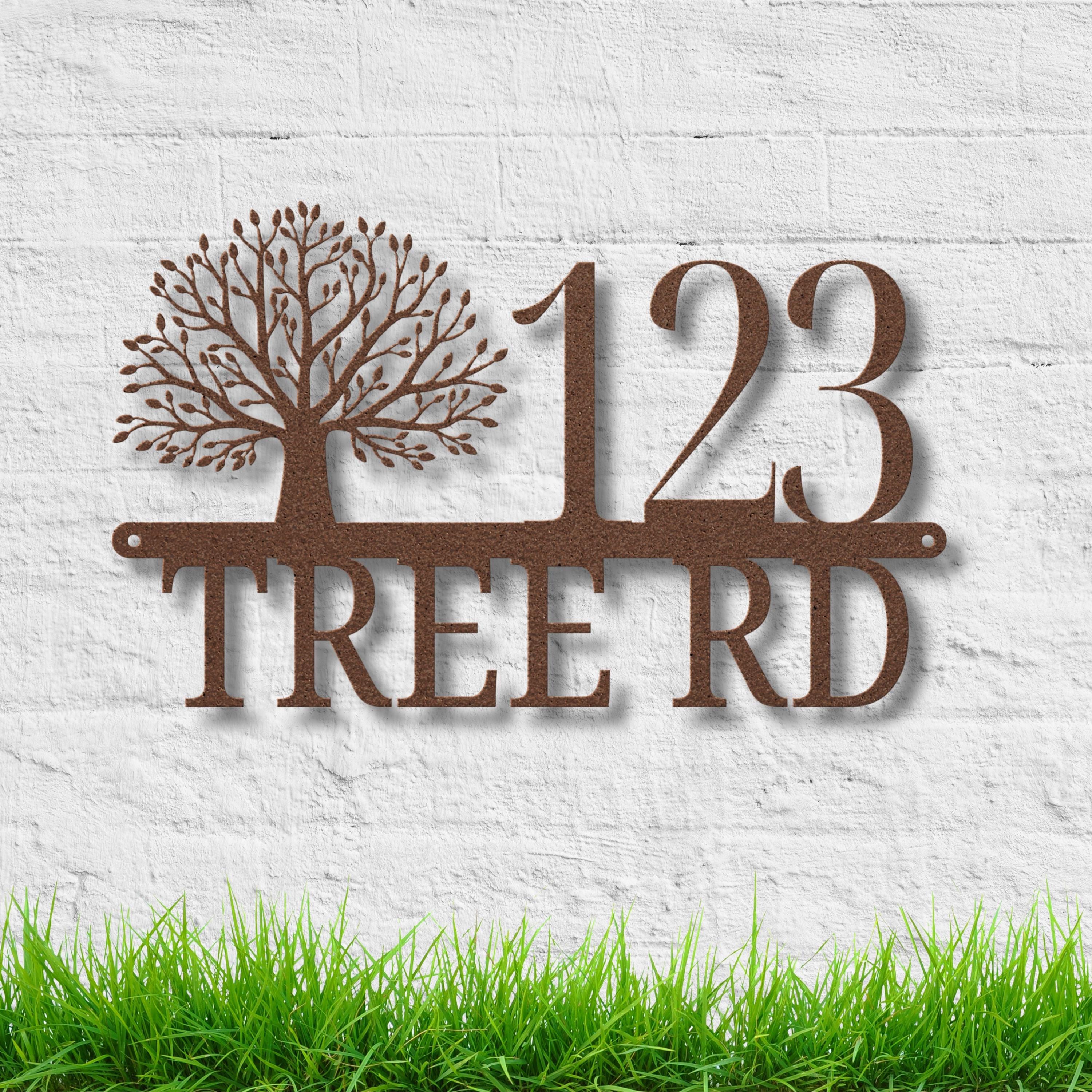 Custom Metal Address Sign | Tree of Life, House Number