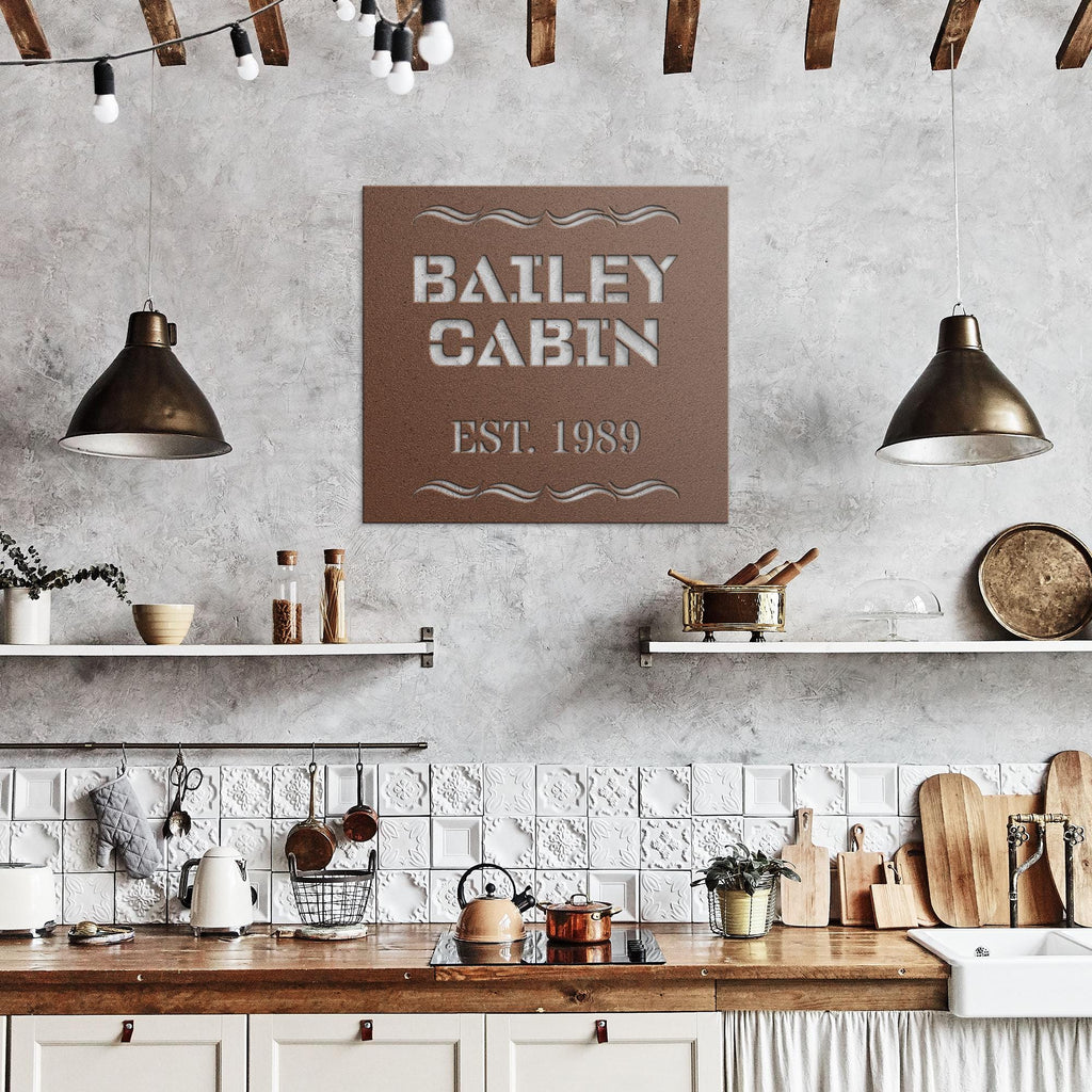 Family Metal Name Sign: Custom Steel Wall Art