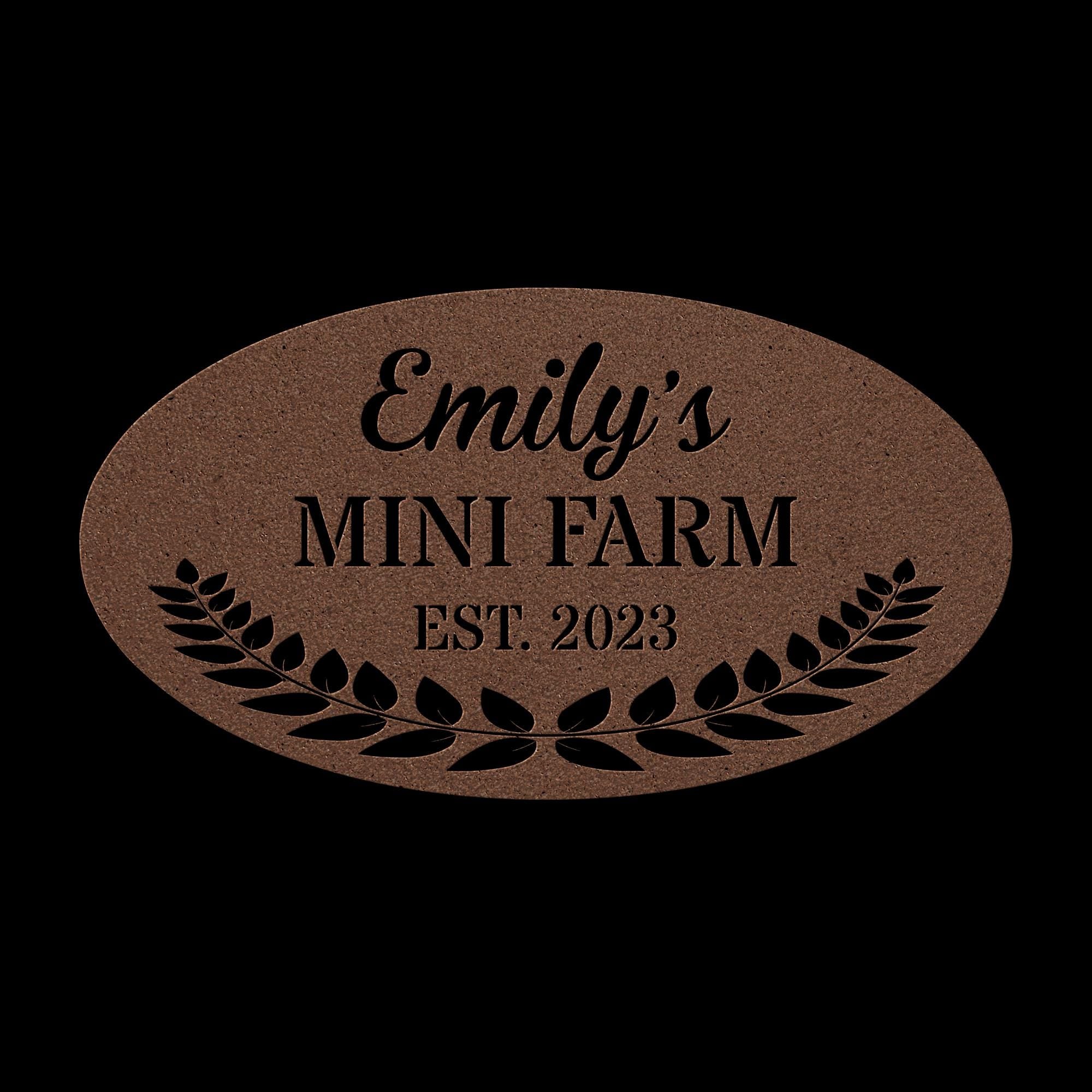 Custom Farm Name Metal Sign: Minimalist Oval Steel Decor
