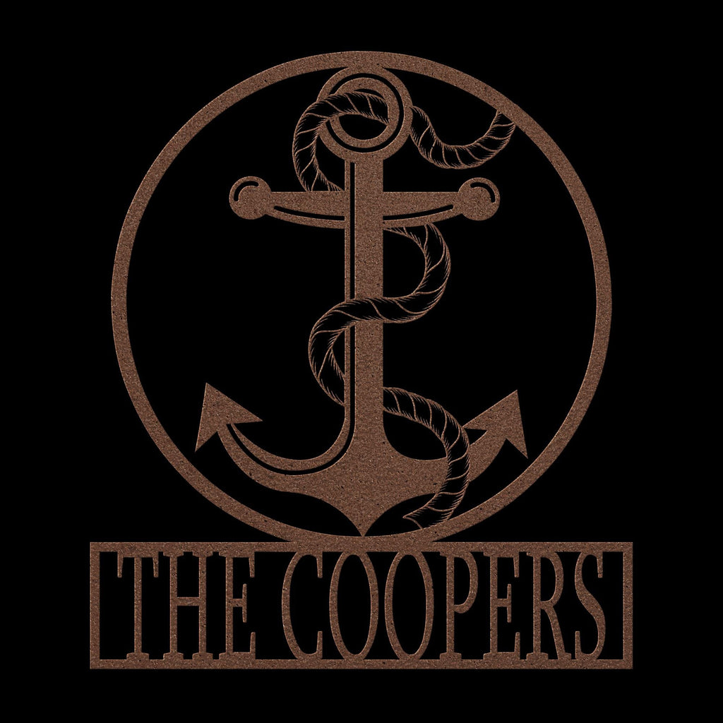 Custom Metal Anchor Sign: Nautical Coastal Outdoor Decor