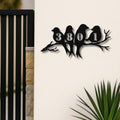 Custom Address Bird Sign, Metal House Number Plaque