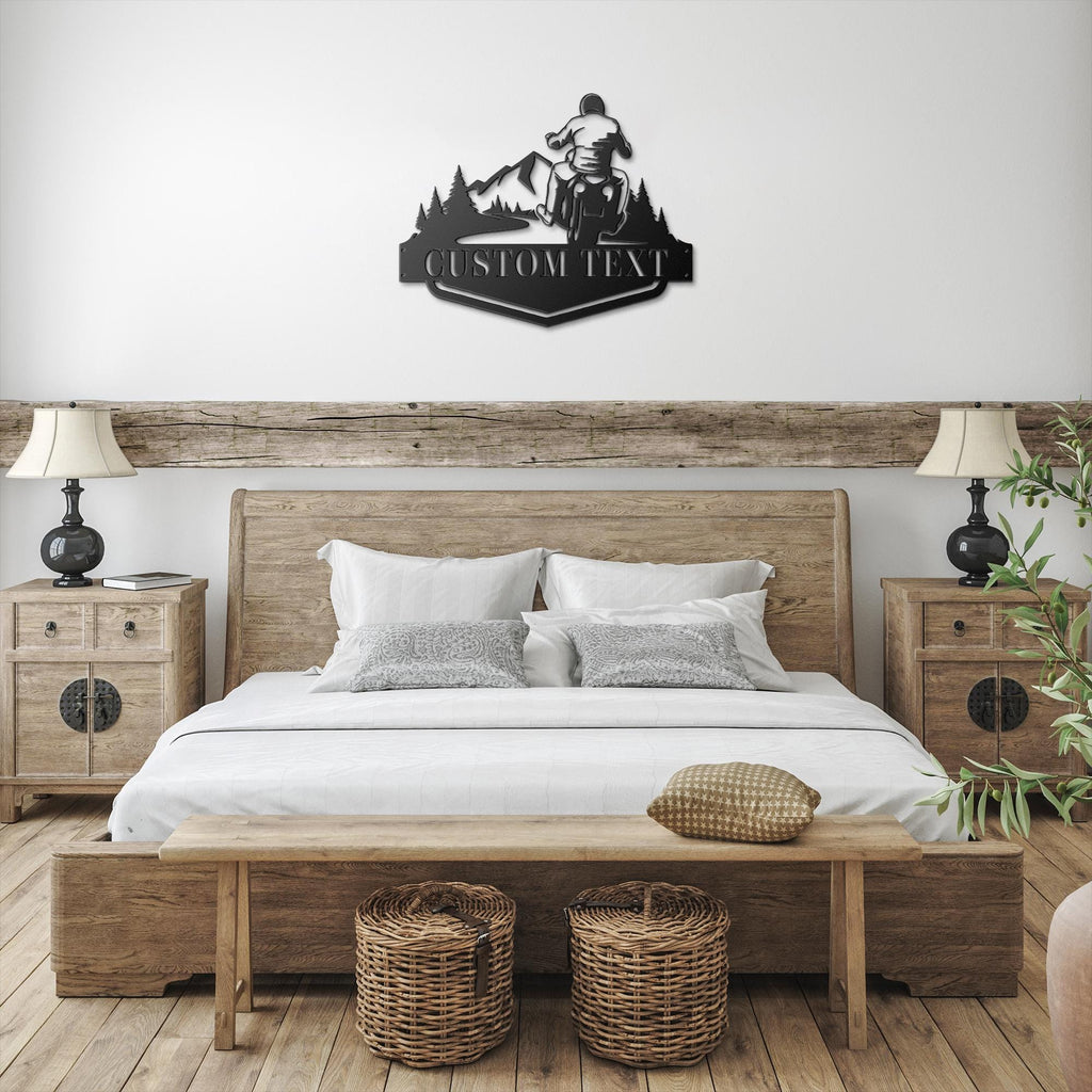 Personalized Motorcycle Sign – Custom Biker Garage Decor | Mountain Ride Art
