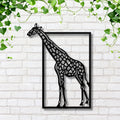 African Giraffe Silhouette Metal Wall Art | Die-Cut Nature Safari Decor | Unique Minimalist Farmhouse Gift for Animal Lovers