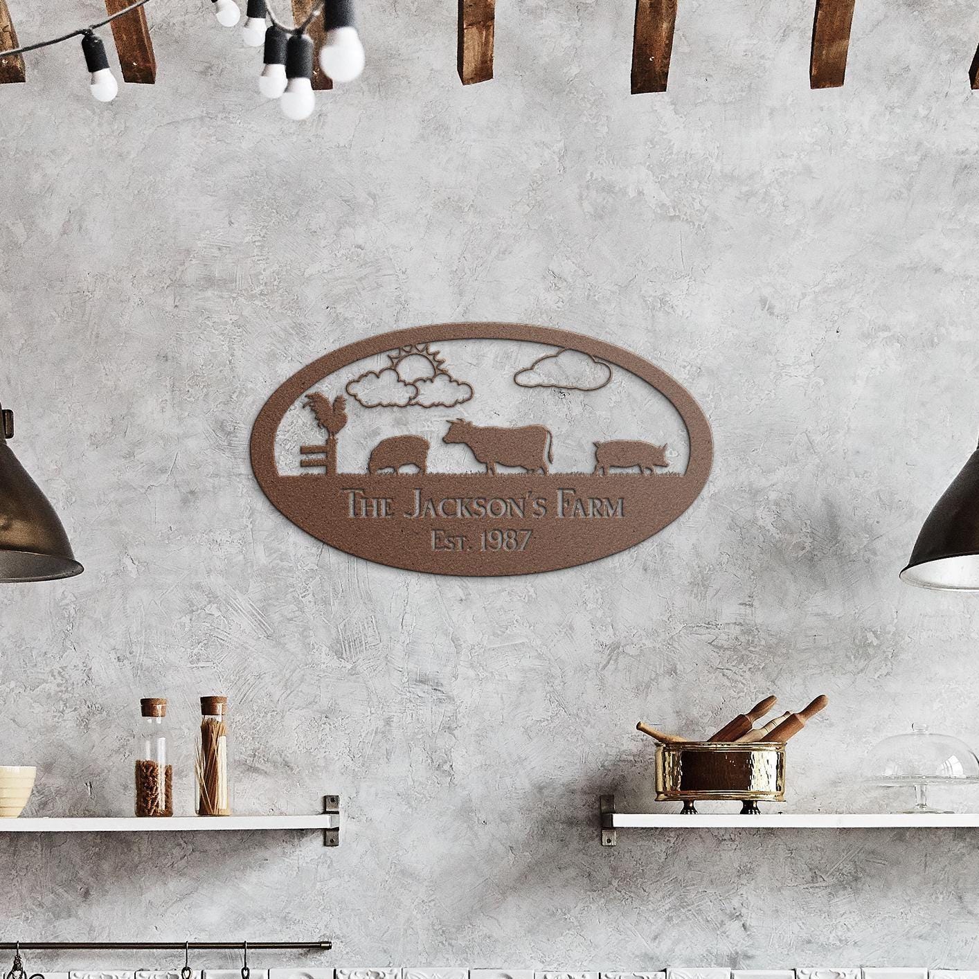 Custom Farm Metal Sign: Personalized Livestock Wall Art