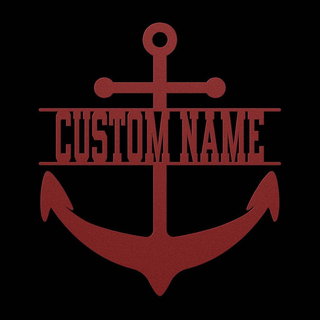 Custom Metal Anchor Sign, Coastal Outdoor Decor