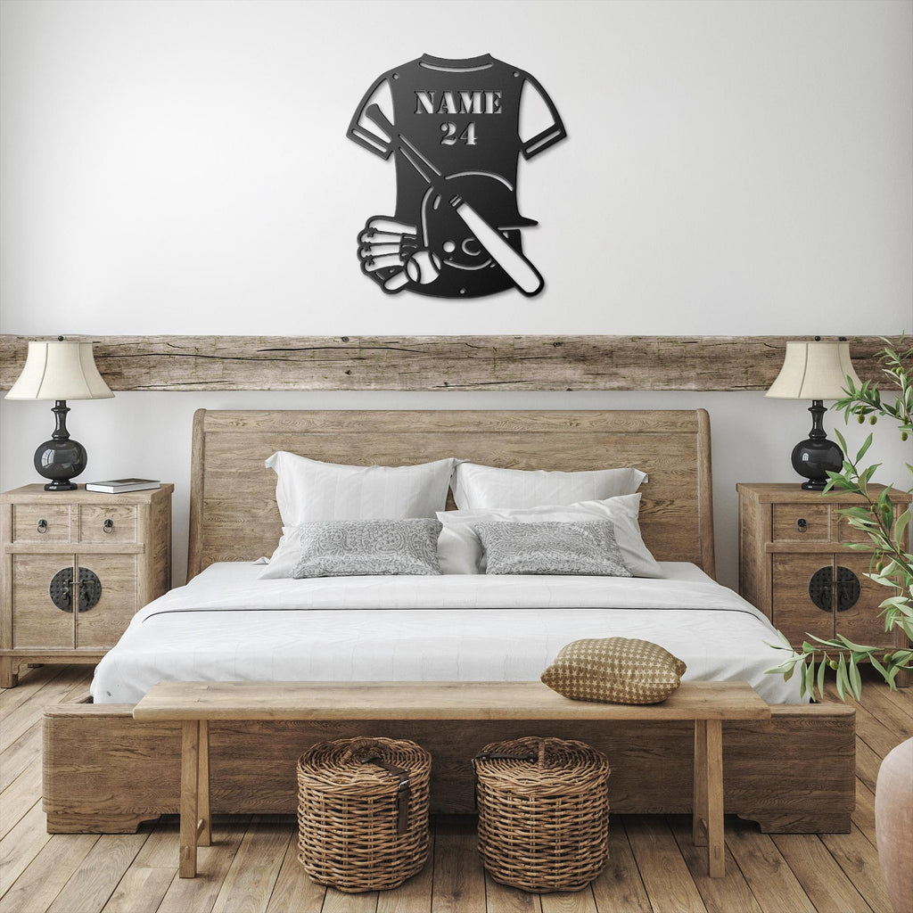 Personalized Baseball Jersey Sign - Custom Metal Wall Art | Player Name & Number