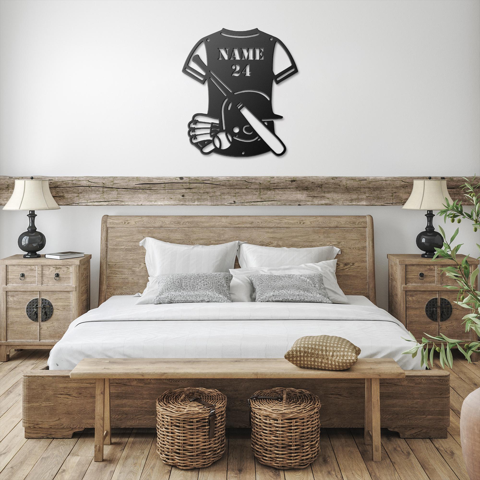 Personalized Baseball Jersey Sign - Custom Metal Wall Art | Player Name & Number