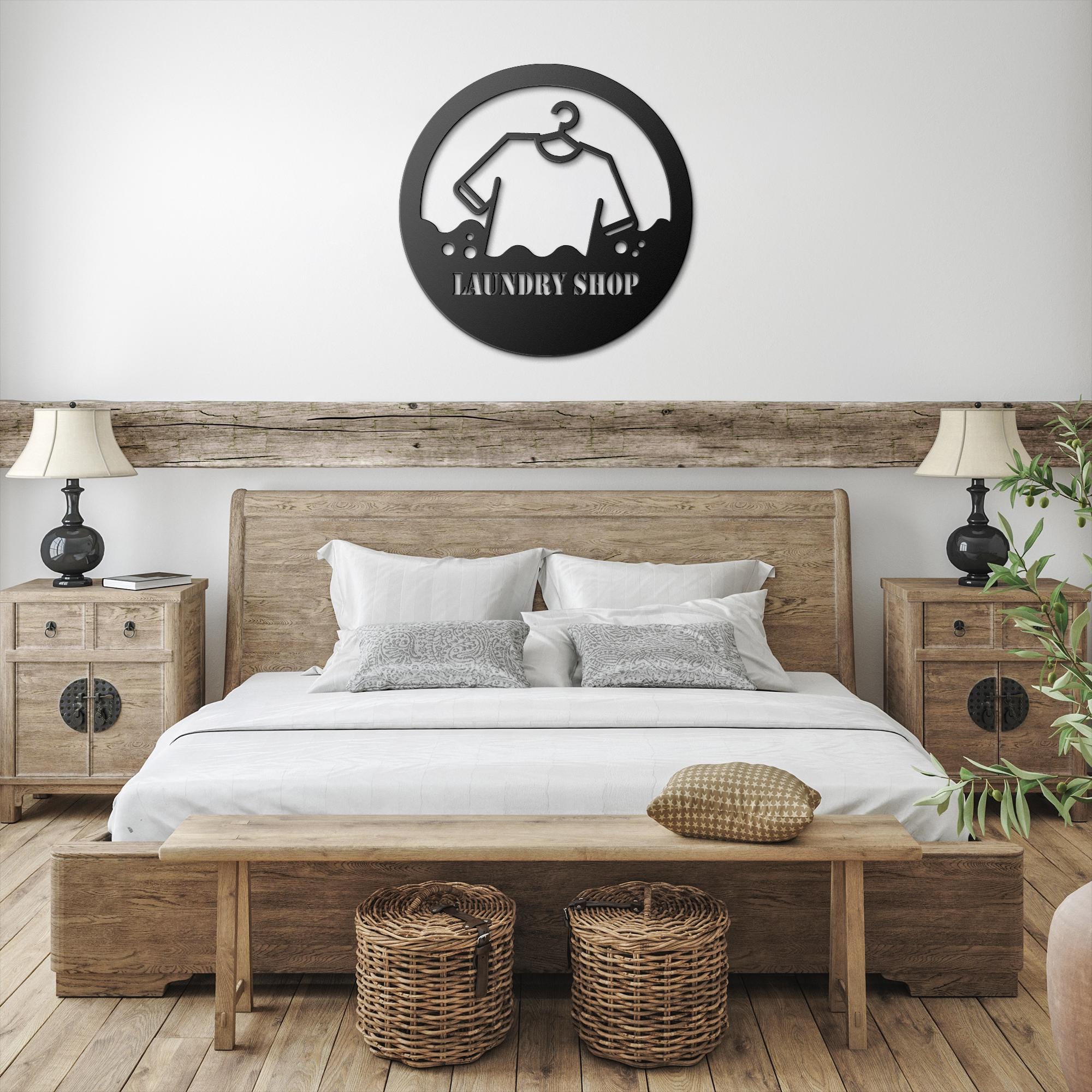 Custom Metal Laundry Business Logo Sign: Personalized Commercial Decor