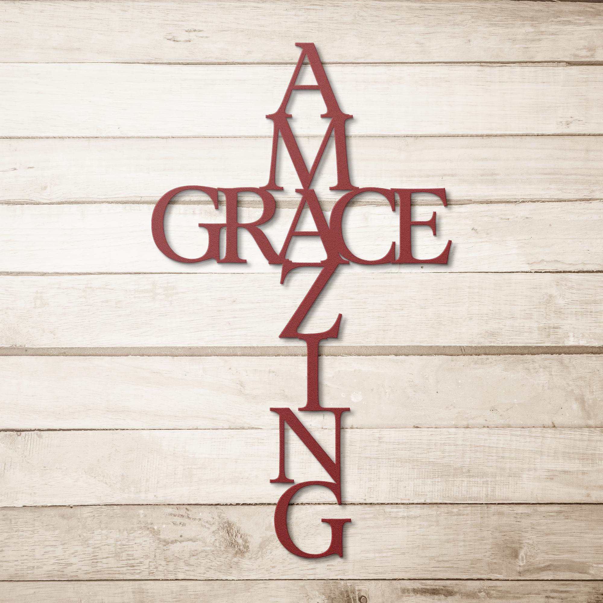 Grace Cross, Christian Metal Wall Art, Faith Based Home Decor
