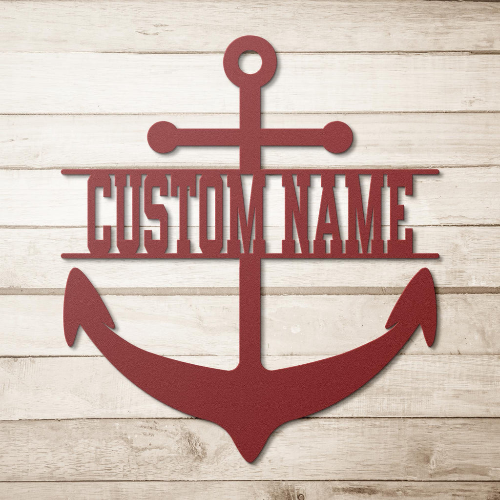 Custom Metal Anchor Sign, Coastal Outdoor Decor