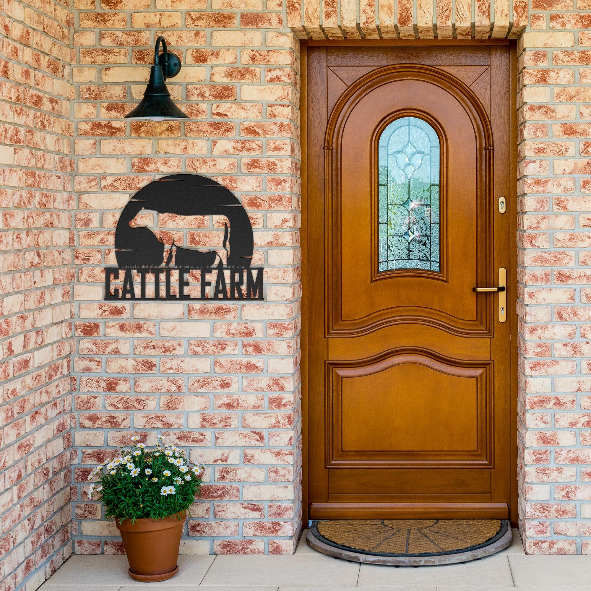 Custom Cattle Metal Farm Sign: Personalized Farmhouse Decor