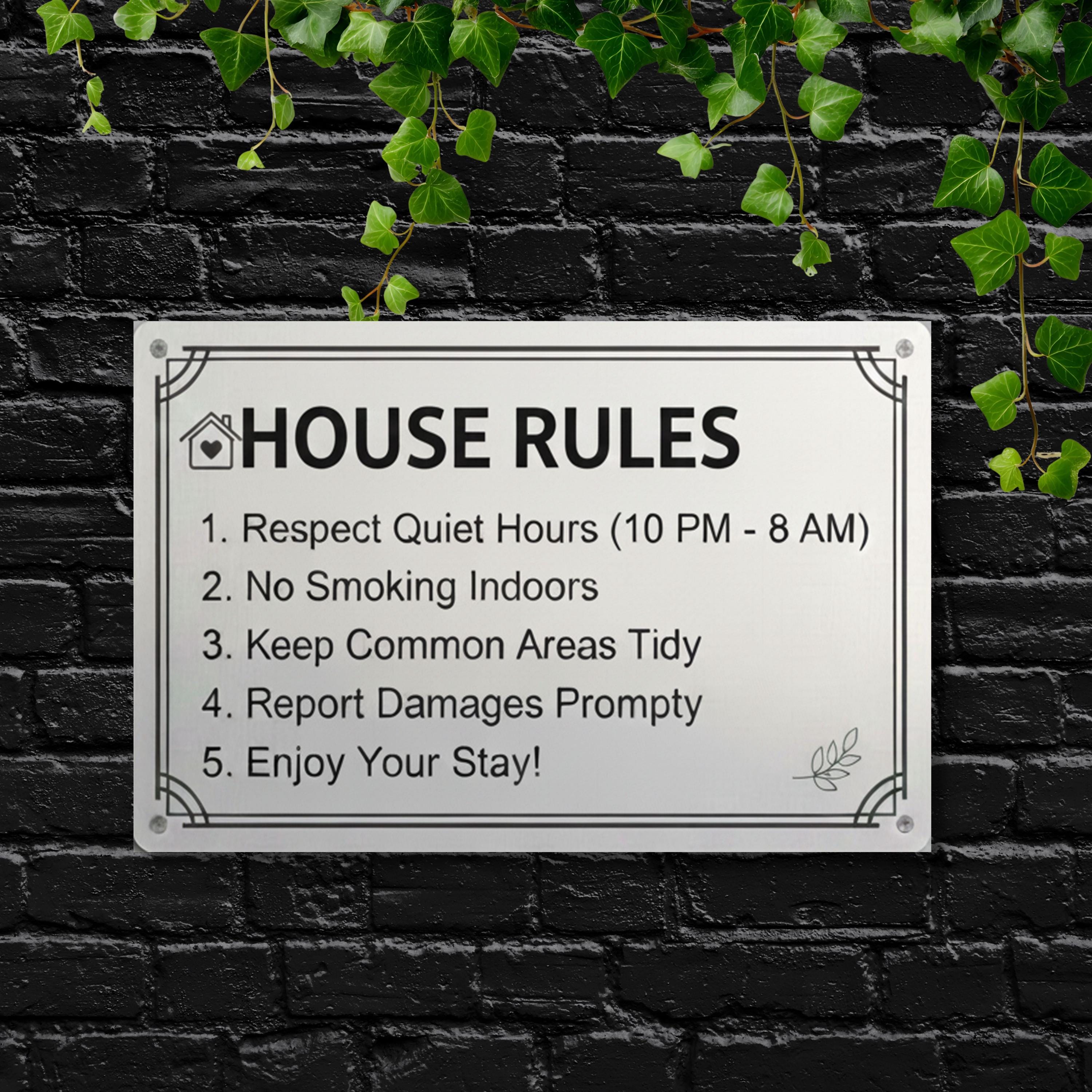 Custom House Rules Metal Sign, Personalized Airbnb Host Signs, Vacation Rental Wall Decor