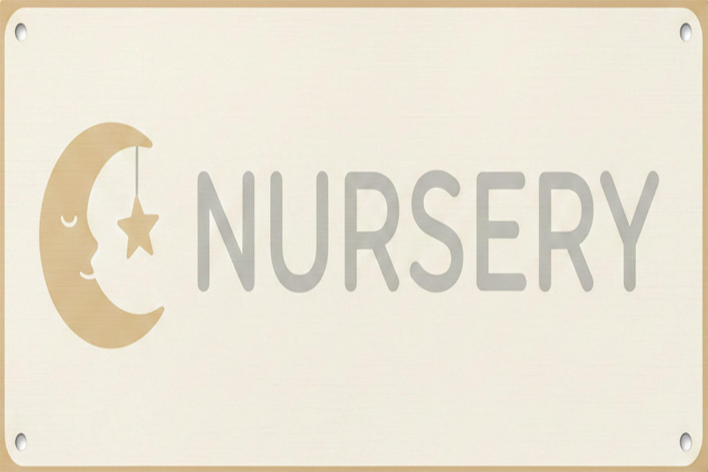 Nursery Metal Sign, Moon and Star Wall Decor, Baby Room Sign, Neutral Nursery Art