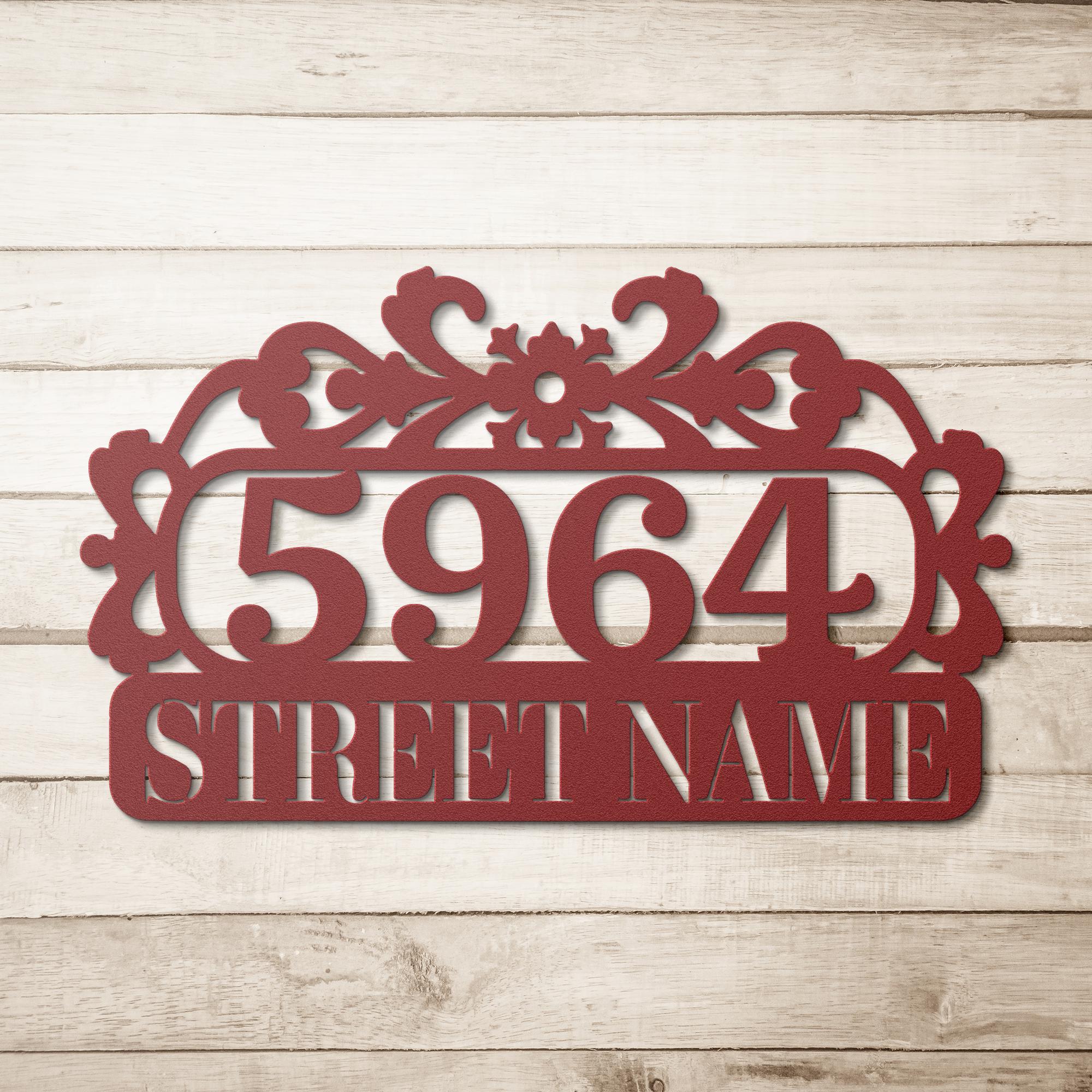 Custom House Number Sign – Ornate Metal Address Plaque | Rustic Curb Appeal Decor