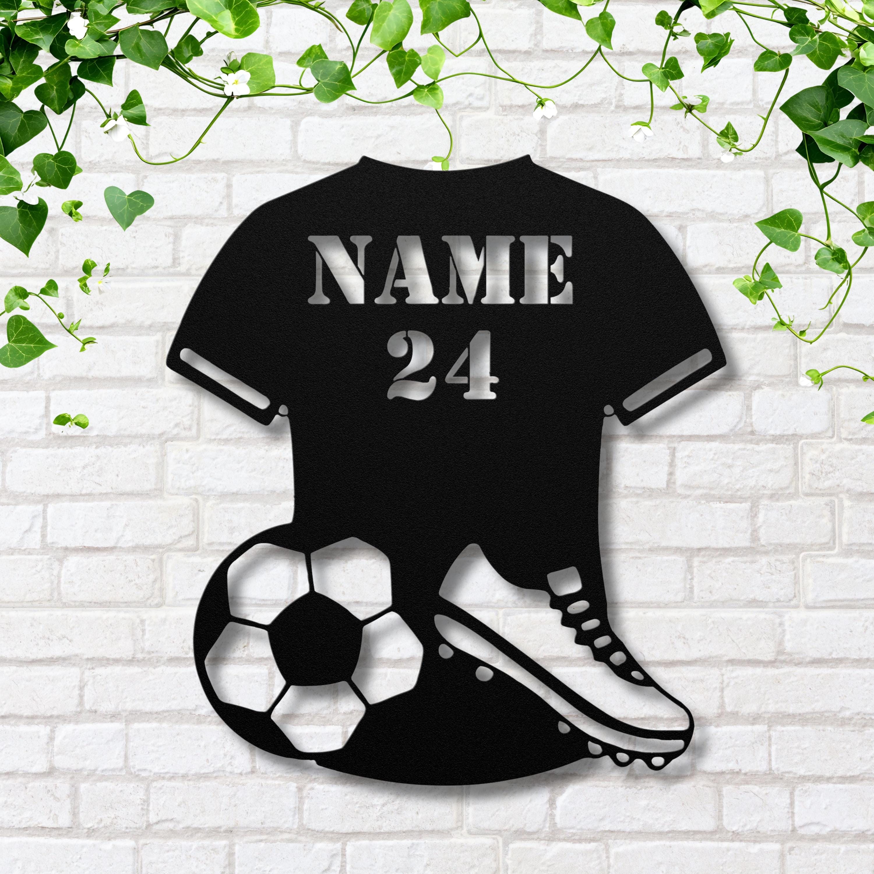 Personalized Soccer Jersey Metal Sign, Custom Name Number Art