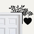 Heart and Leaf Metal Door Corner Sign, Romantic Wall Art, Wedding Anniversary Gift