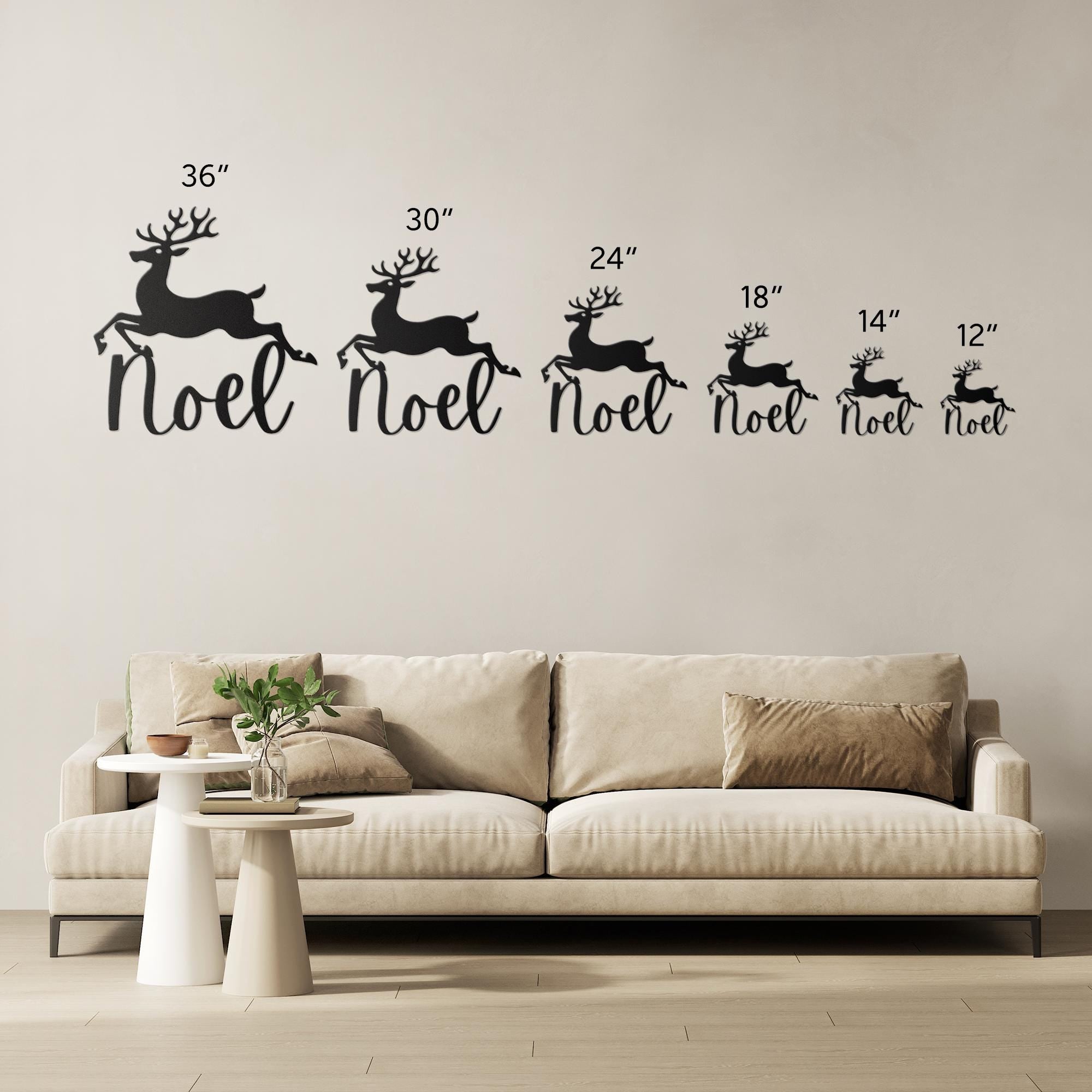 Reindeer Metal Sign, Personalized Christmas Noel Decor