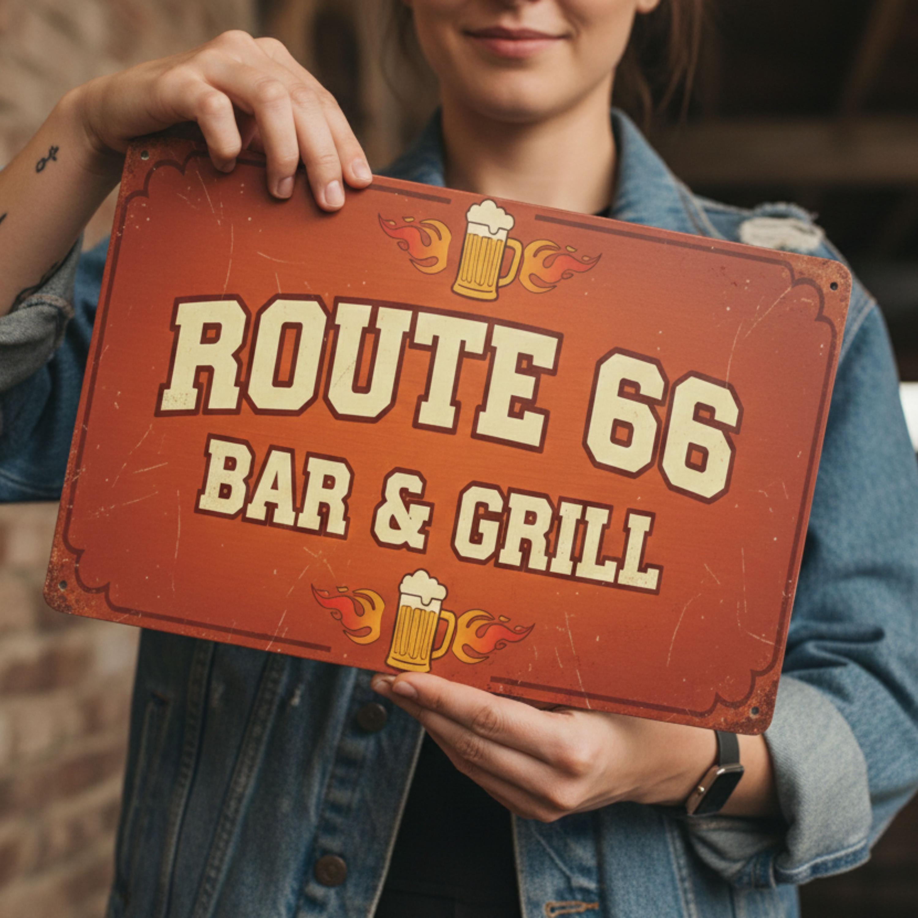 Custom Bar & Grill Metal Sign | Personalized Home Pub Man Cave Decor | Retro Garage Plaque | Vintage Beer Tavern Wall Art