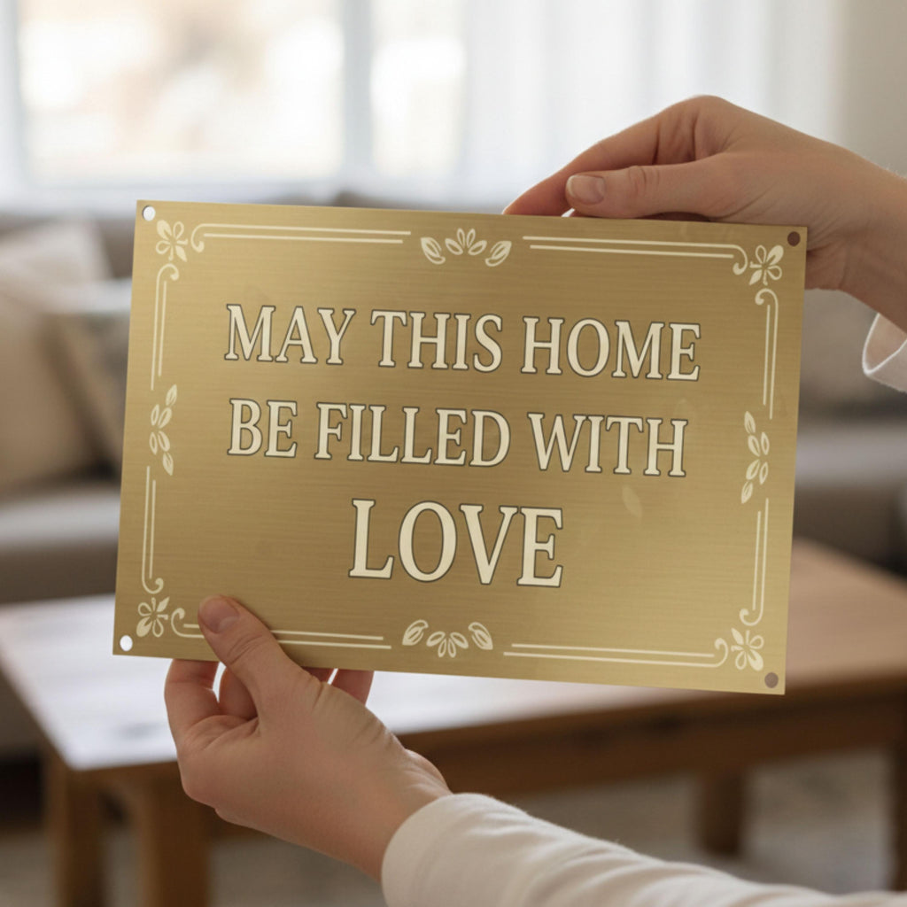 May This Home Be Filled With Love Metal Sign, Wedding Gift, Housewarming Decor